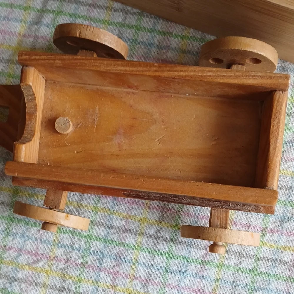 Wooden Apple Cart Decor As Is